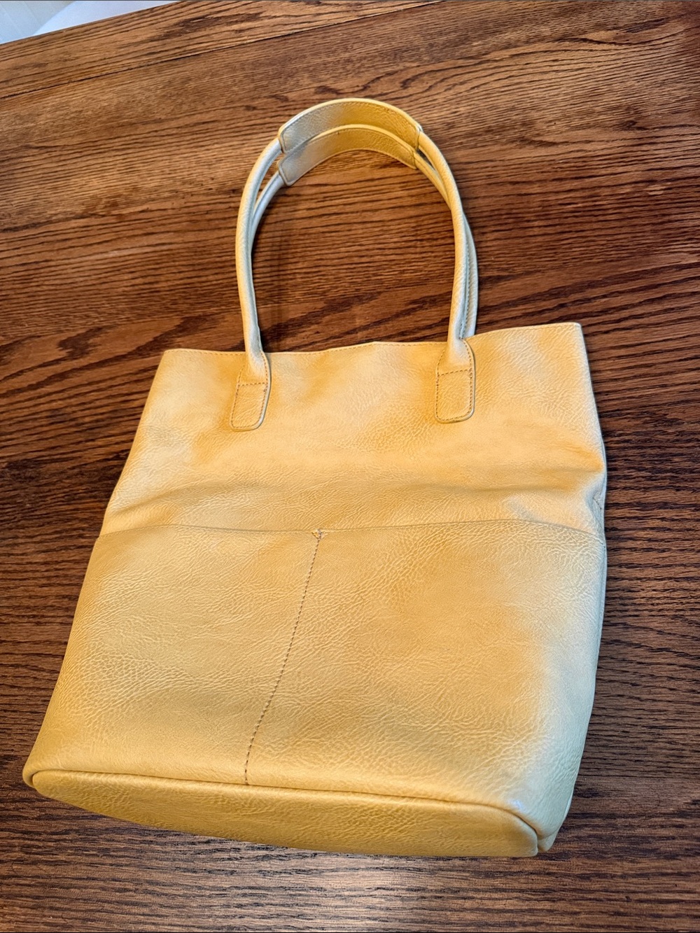 Joy Susan Mustard Yellow Vegan Leather Tote 2in1 Crossbody Pouch Boho
